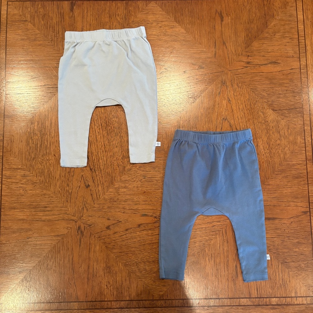 Set of Two Baby Haram pants in Blue and light sage green